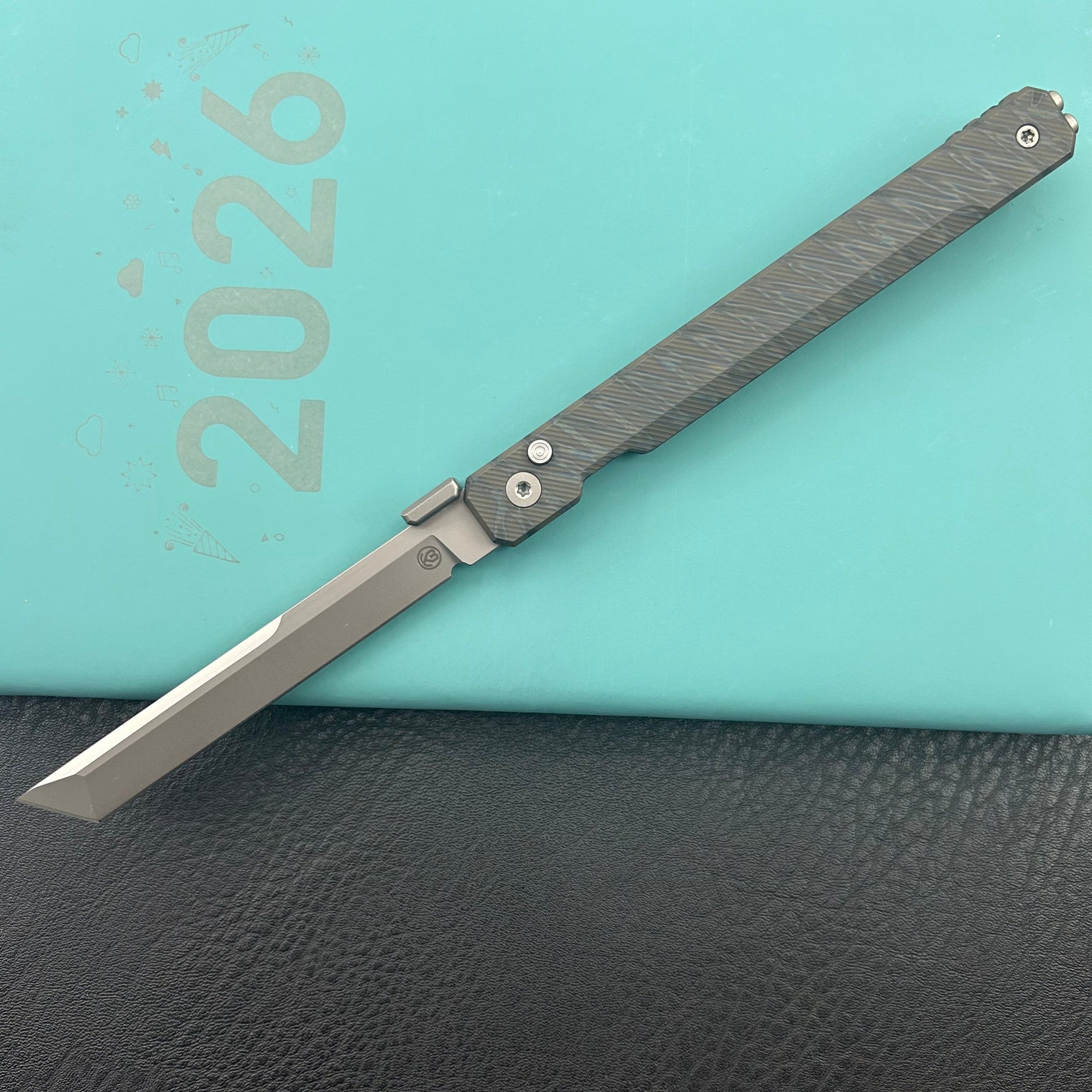 KB KNIVES KB243E Prism Folding Knife Flame Titanium Handle 3.54" Beadblast M390 Blade