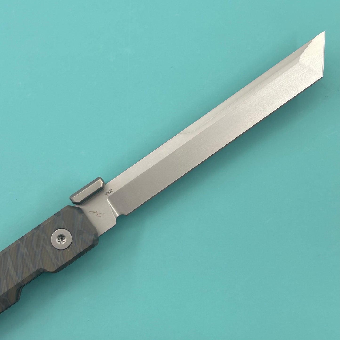 KB KNIVES KB243E Prism Folding Knife Flame Titanium Handle 3.54" Beadblast M390 Blade
