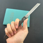 KB KNIVES KB243E Prism Folding Knife Flame Titanium Handle 3.54" Beadblast M390 Blade