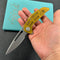 KUBEY KU372C Nautilus Flipper Knife Ultem Handle 3.46" Silver Sandblast 14C28N