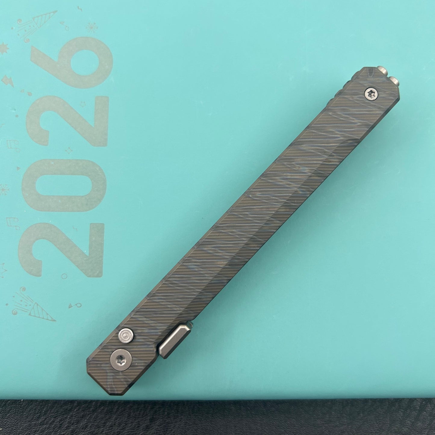 KB KNIVES KB243E Prism Folding Knife Flame Titanium Handle 3.54" Beadblast M390 Blade