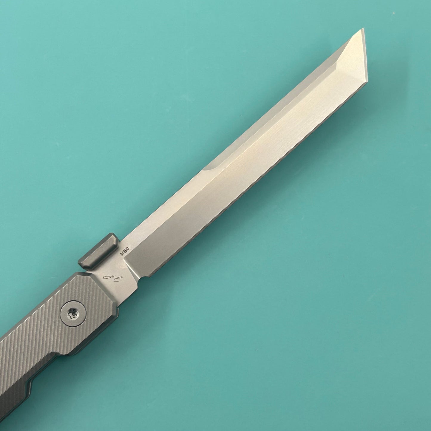 KB KNIVES KB243D Prism Folding Knife Beadblast Titanium Handle 3.54" Beadblast M390 Blade