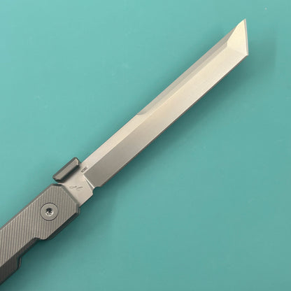 KB KNIVES KB243D Prism Folding Knife Beadblast Titanium Handle 3.54" Beadblast M390 Blade
