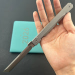 KB KNIVES KB243D Prism Folding Knife Beadblast Titanium Handle 3.54" Beadblast M390 Blade