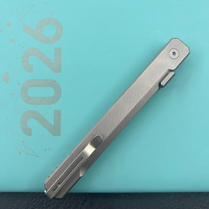 KB KNIVES KB243D Prism Folding Knife Beadblast Titanium Handle 3.54" Beadblast M390 Blade