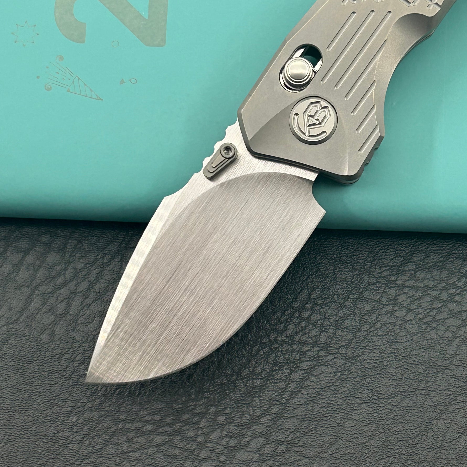 KB KNIVES KB415A Jarpen Folding Knife Sandblast Titanium Handle 2.36'' Hand Rubbed Satin CPM S90V Blade