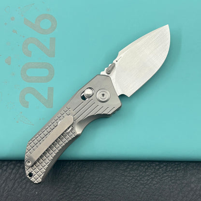 KB KNIVES KB415A Jarpen Folding Knife Sandblast Titanium Handle 2.36'' Hand Rubbed Satin CPM S90V Blade