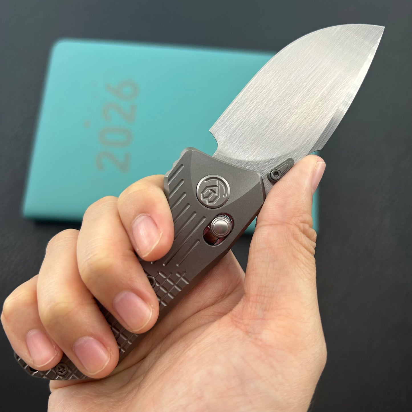 KB KNIVES KB415A Jarpen Folding Knife Sandblast Titanium Handle 2.36'' Hand Rubbed Satin CPM S90V Blade