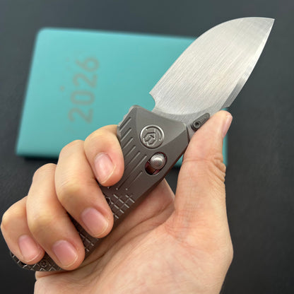 KB KNIVES KB415A Jarpen Folding Knife Sandblast Titanium Handle 2.36'' Hand Rubbed Satin CPM S90V Blade