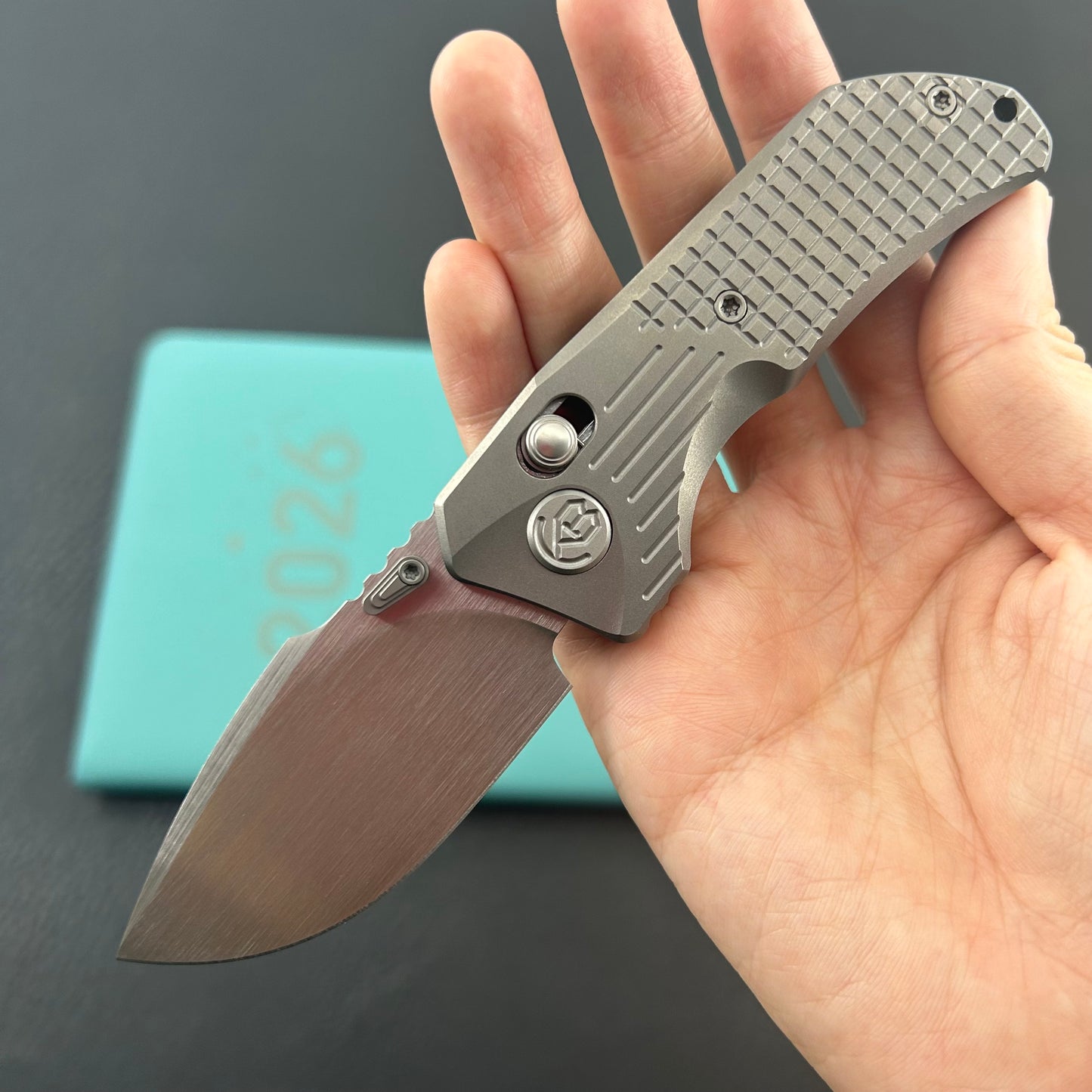 KB KNIVES KB415A Jarpen Folding Knife Sandblast Titanium Handle 2.36'' Hand Rubbed Satin CPM S90V Blade