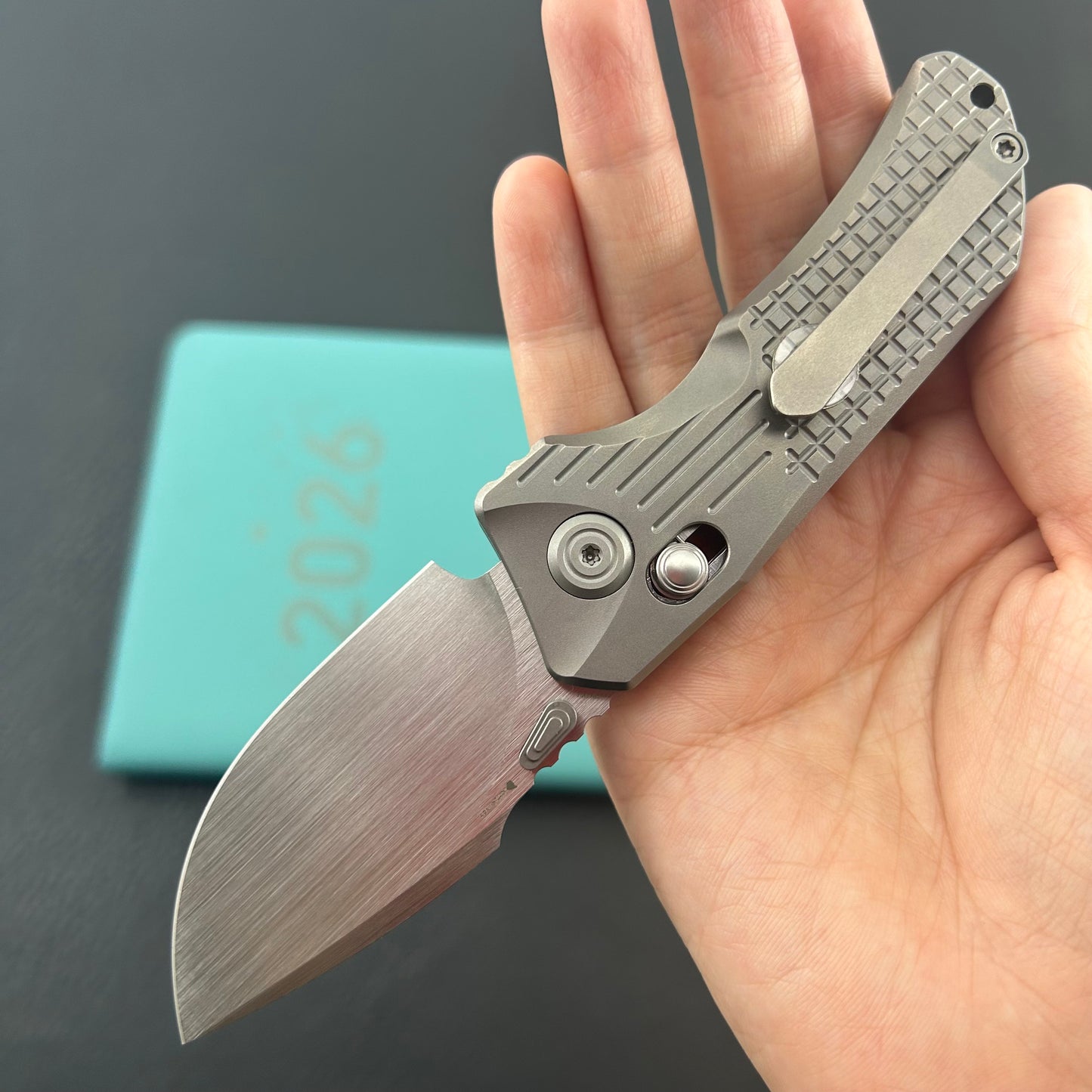 KB KNIVES KB415A Jarpen Folding Knife Sandblast Titanium Handle 2.36'' Hand Rubbed Satin CPM S90V Blade