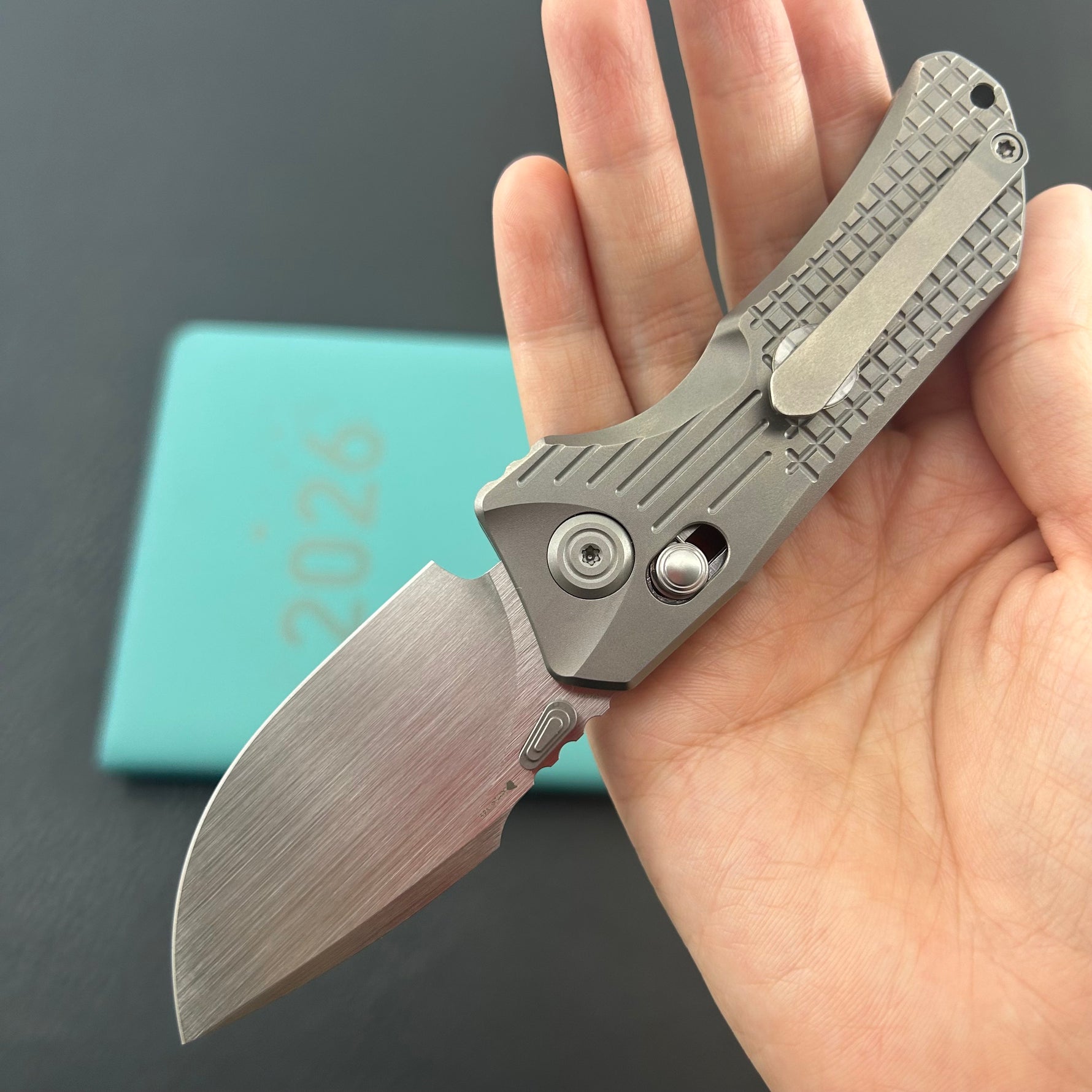 KB KNIVES KB415A Jarpen Folding Knife Sandblast Titanium Handle 2.36'' Hand Rubbed Satin CPM S90V Blade