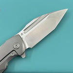 KB KNIVES KB458A Navigator Tactical Folding Knife Flipper Gray Contoured Ti Micro Milling 3.39" Satin M390 Blade