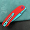 (Exclusives ) KUBEY KU344  Momentum Sherif Manganas Design Liner Lock Front Flipper / Dual Studs Open Folding Knife  red G10 Handle 3.43" Blue Painted AUS-10