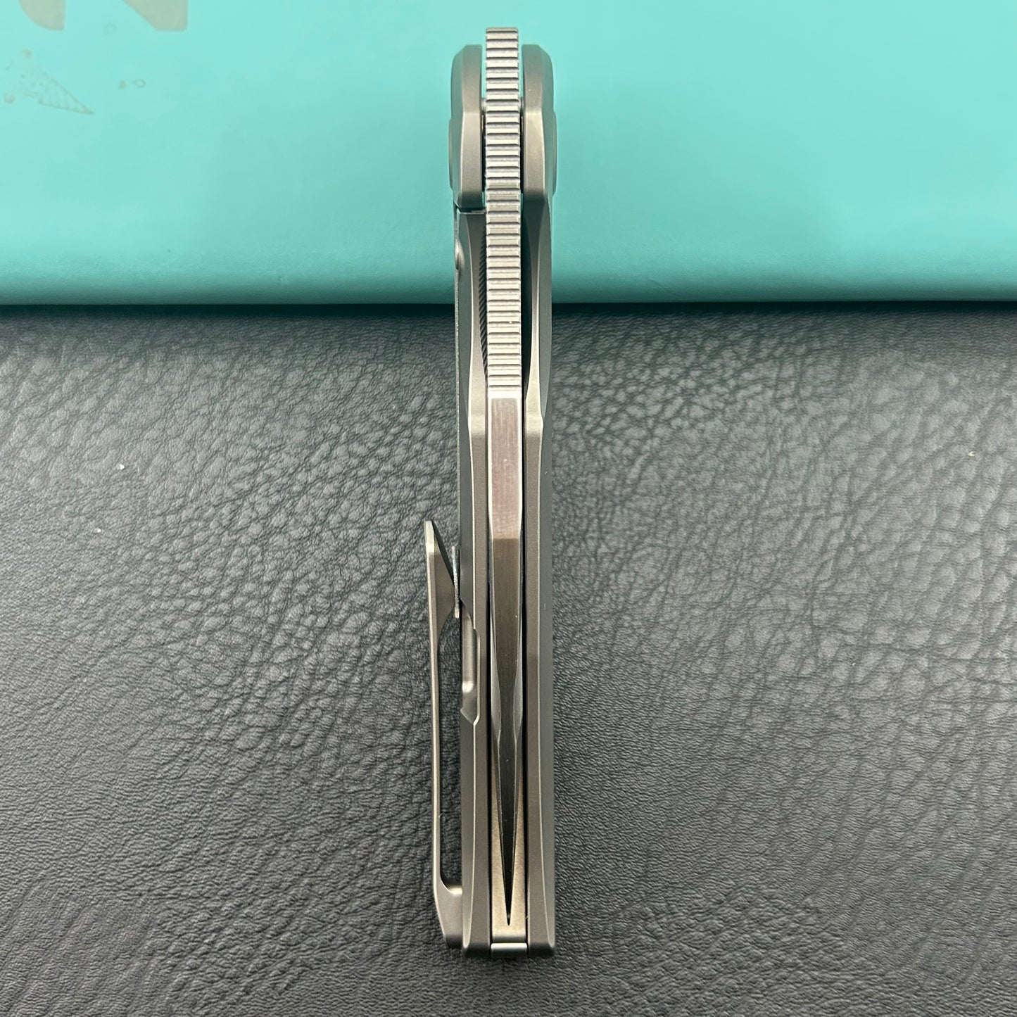 KB KNIVES KB458A Navigator Tactical Folding Knife Flipper Gray Contoured Ti Micro Milling 3.39" Satin M390 Blade