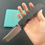 KB KNIVES  KB409C Mosquito Folding Knife Regular DLC Titanium with Diamond Milling 3.46'' Belt Satin M390 Blade