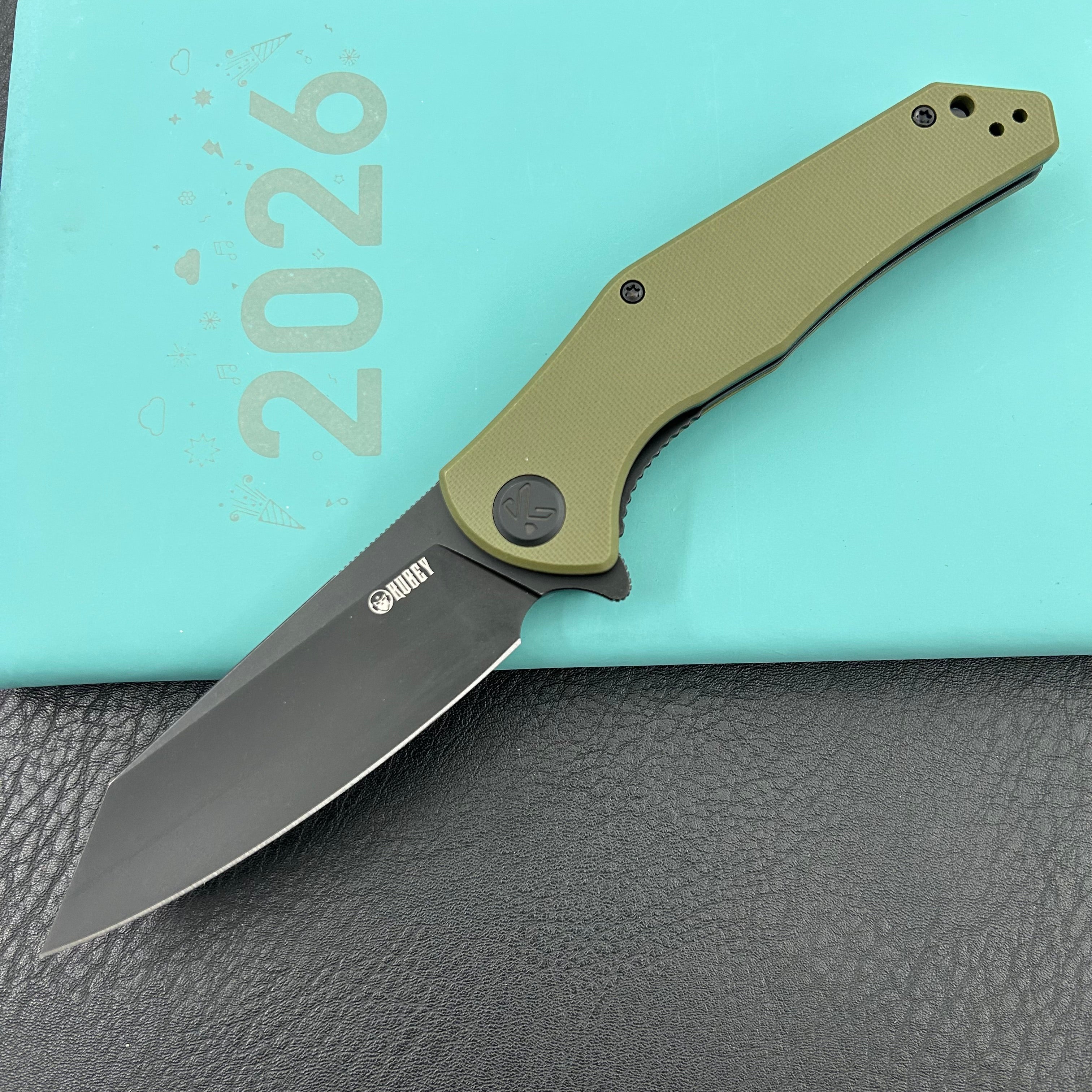 KUBEY knife KU158L  Flash Linerlock Black Green