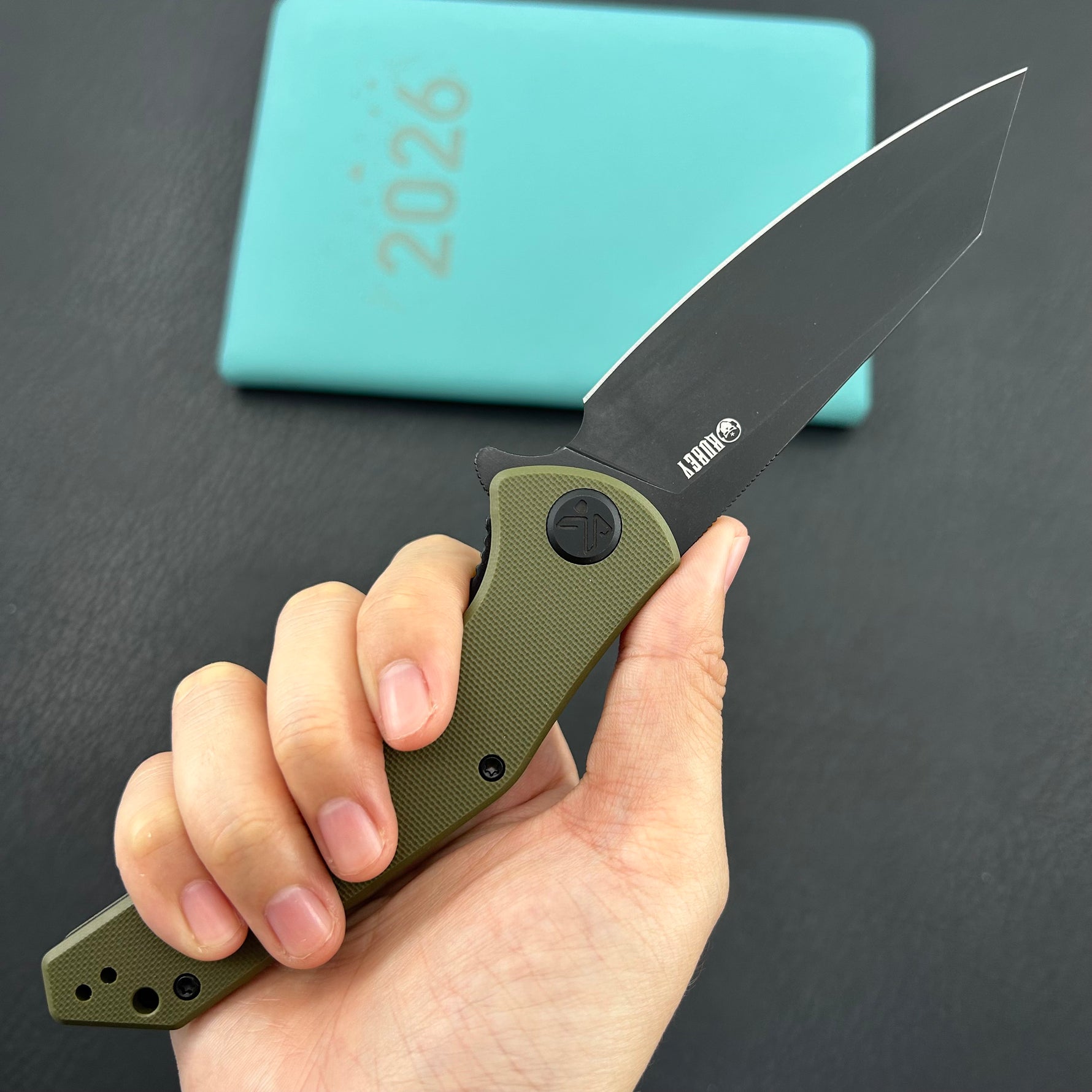 KUBEY knife KU158L  Flash Linerlock Black Green