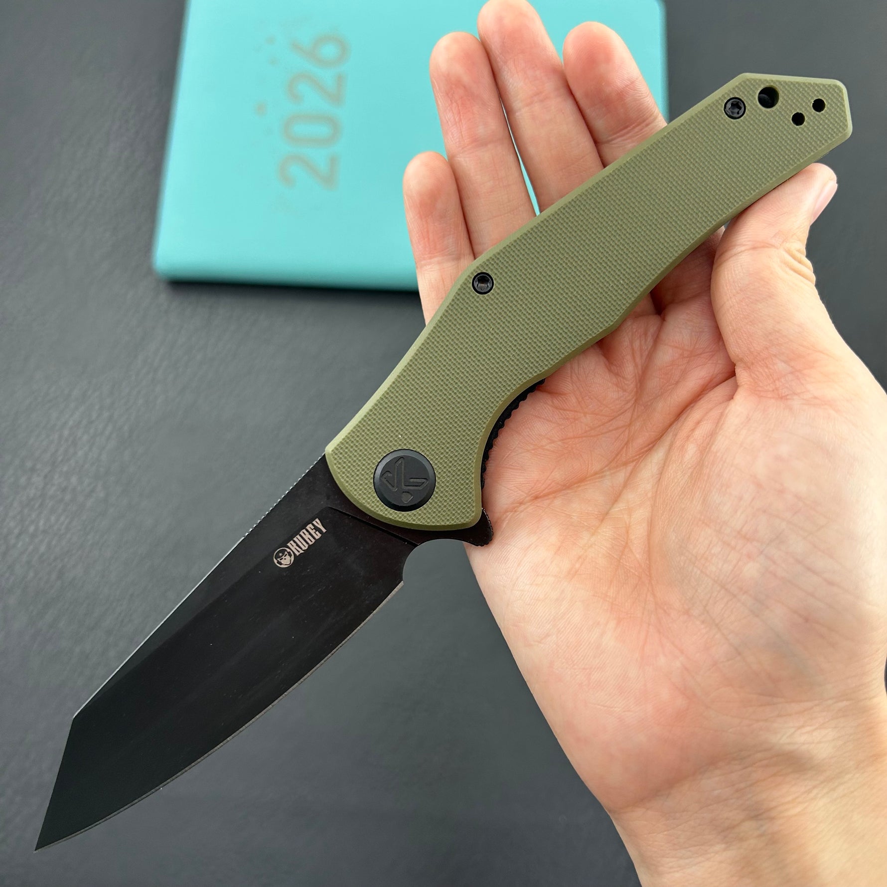 KUBEY knife KU158L  Flash Linerlock Black Green
