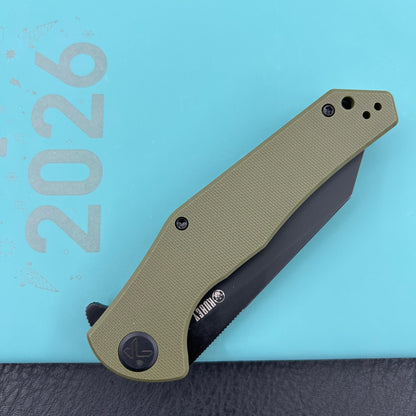 KUBEY knife KU158L  Flash Linerlock Black Green