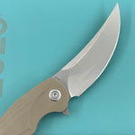 KUBEY knife KU173M Scimitar Linerlock Tan Folding knife