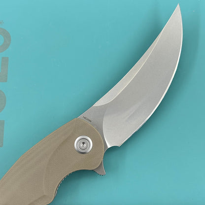 KUBEY knife KU173M Scimitar Linerlock Tan Folding knife