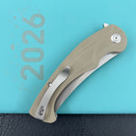 KUBEY knife KU173M Scimitar Linerlock Tan Folding knife