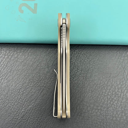 KUBEY knife KU173M Scimitar Linerlock Tan Folding knife
