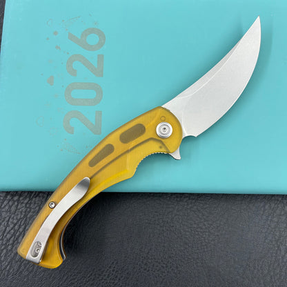 KUBEY knife KU173G Scimitar Linerlock Ultem Folding knife