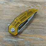 KUBEY KU372C Nautilus Flipper Knife Ultem Handle 3.46" Silver Sandblast 14C28N