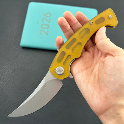 KUBEY knife KU173G Scimitar Linerlock Ultem Folding knife