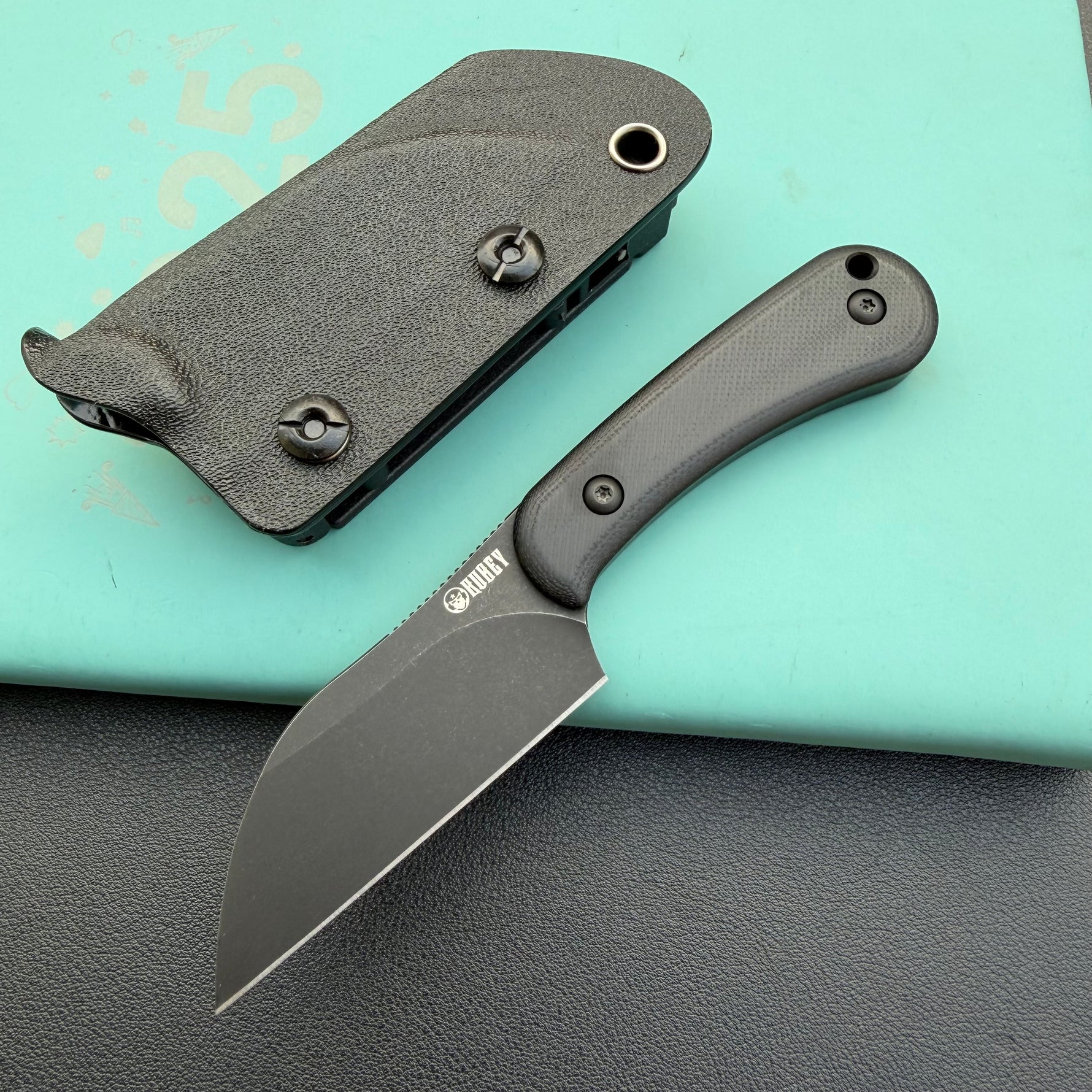 KUBEY knife KU412B Rockhopper Fixed Blade Blackout Fixed  Knife