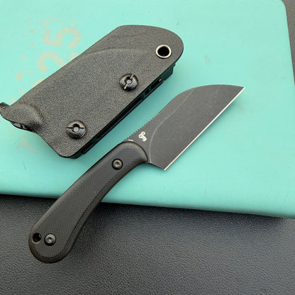 KUBEY KU412B Rockhopper Fixed Blade Blackout Fixed  Knife