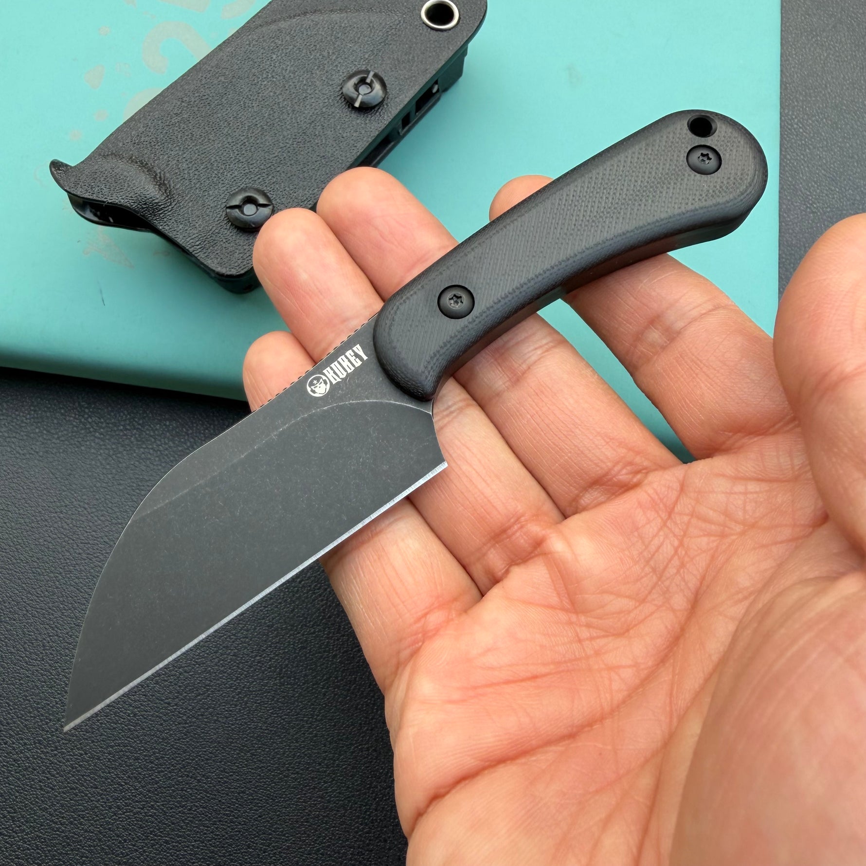 KUBEY knife KU412B Rockhopper Fixed Blade Blackout Fixed  Knife