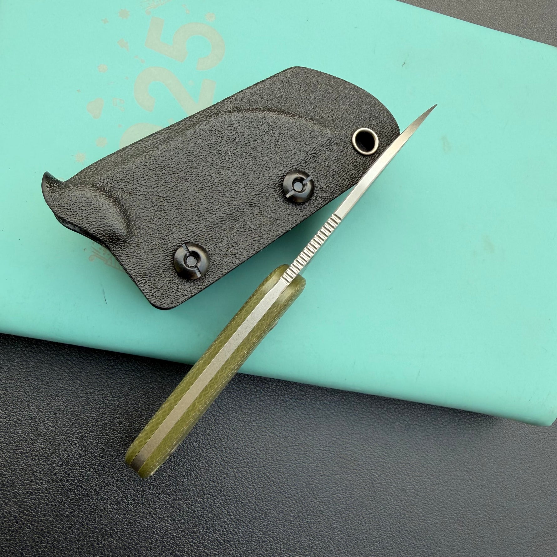 KUBEY knife KU412E Rockhopper Fixed Blade Green Micarta Fixed  Knife