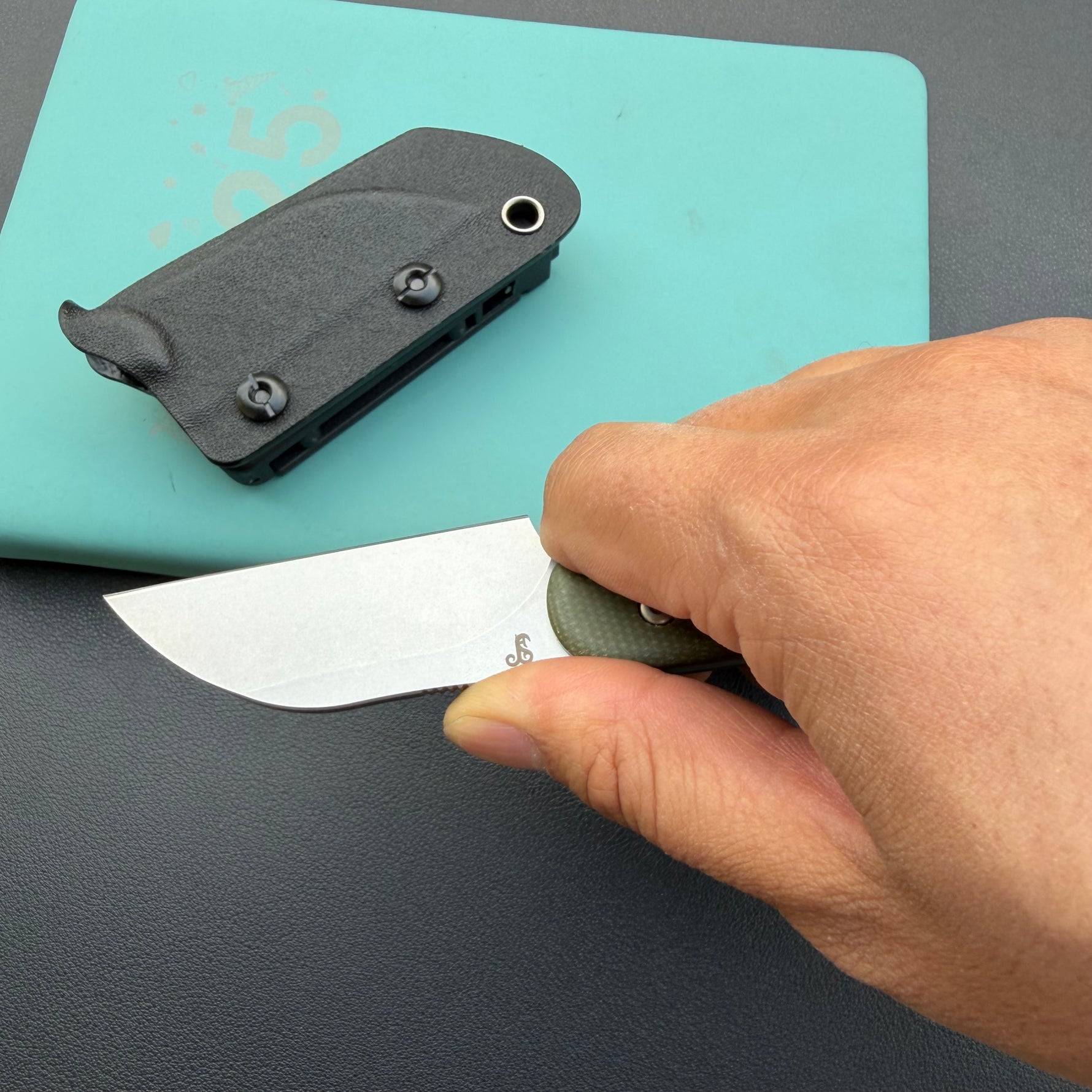KUBEY knife KU412E Rockhopper Fixed Blade Green Micarta Fixed  Knife