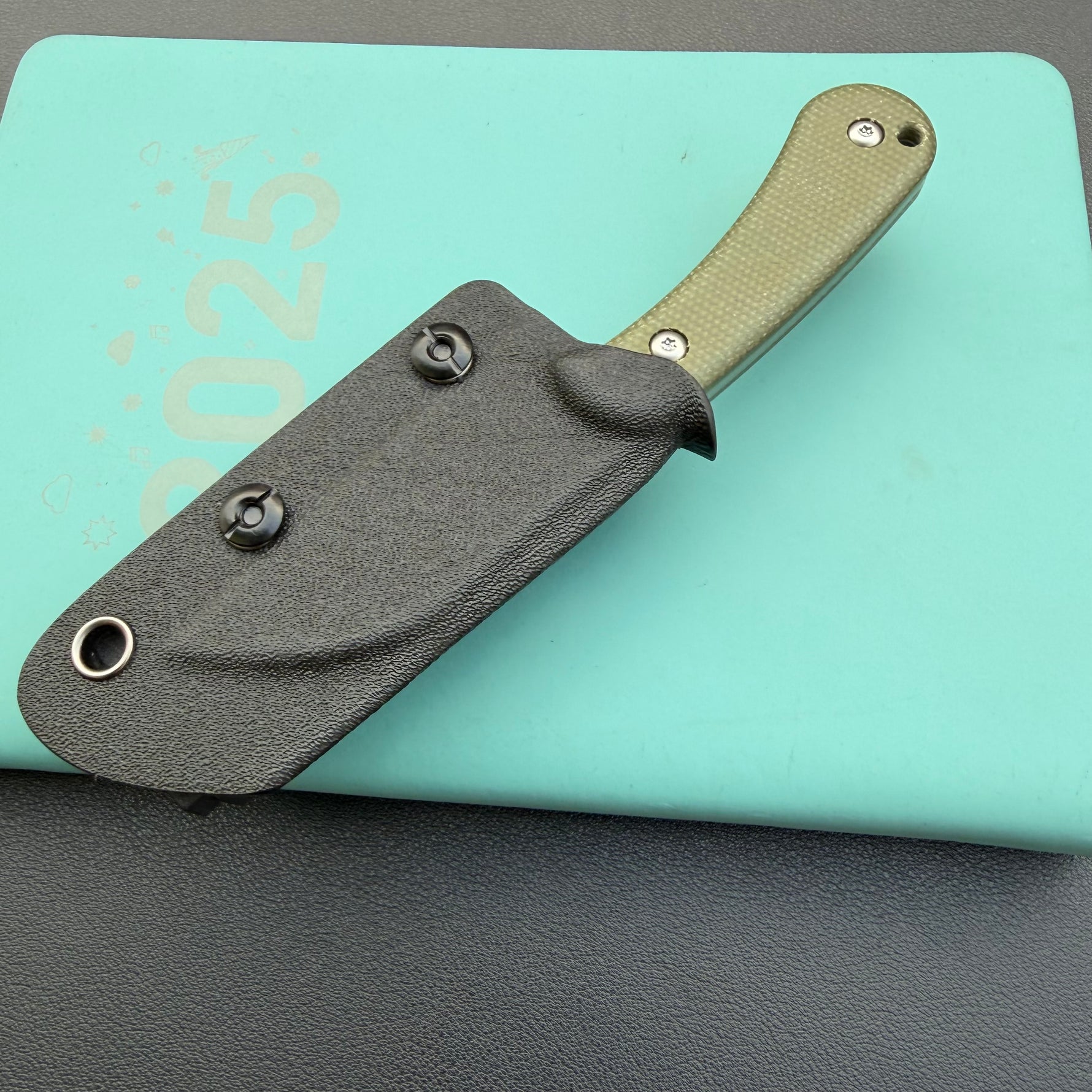 KUBEY knife KU412E Rockhopper Fixed Blade Green Micarta Fixed  Knife
