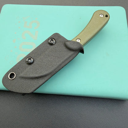 KUBEY KU412E Rockhopper Fixed Blade Green Micarta Fixed  Knife