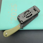 KUBEY knife KU412E Rockhopper Fixed Blade Green Micarta Fixed  Knife