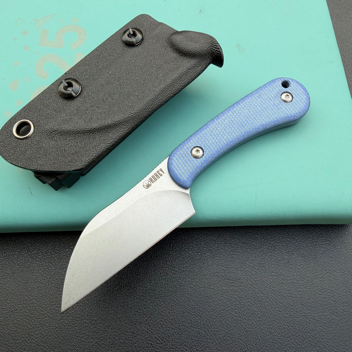 KU KNIVES KU412C Rockhopper Fixed Blade Blue Micarta Fixed  Knife