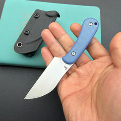 KU KNIVES KU412C Rockhopper Fixed Blade Blue Micarta Fixed  Knife