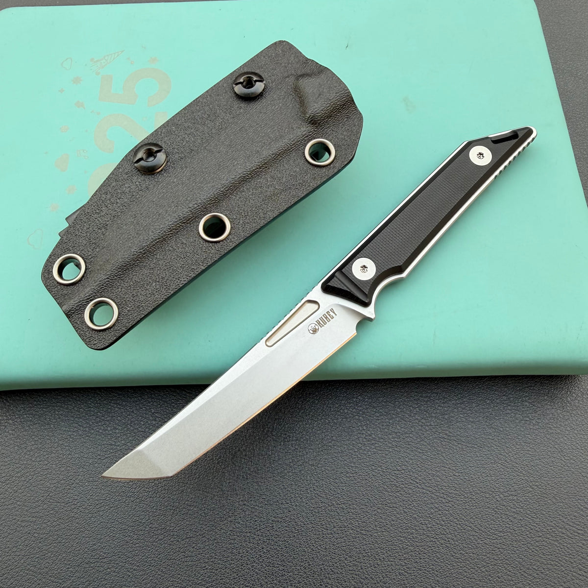 KU KNIVES KU430A Goliath Fixed Blade Black Folding Knife