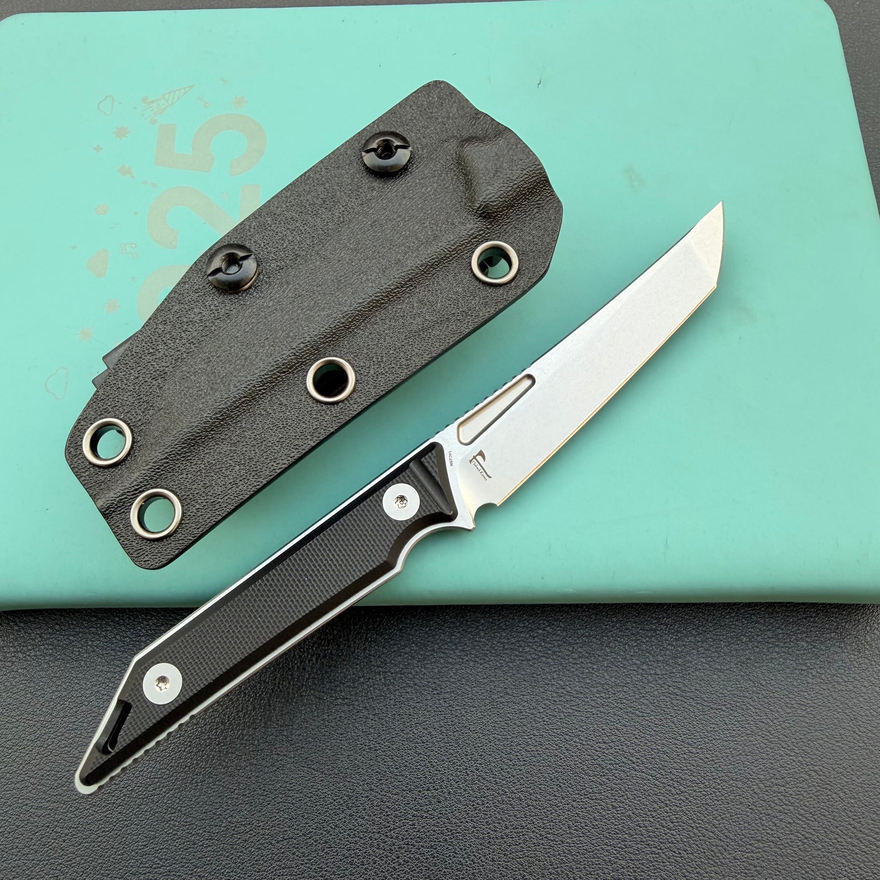 KUBEY knife KU430A Goliath Fixed Blade Black Folding Knife