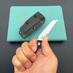 KU KNIVES KU430A Goliath Fixed Blade Black Folding Knife