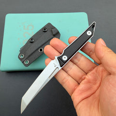 KU KNIVES KU430A Goliath Fixed Blade Black Folding Knife