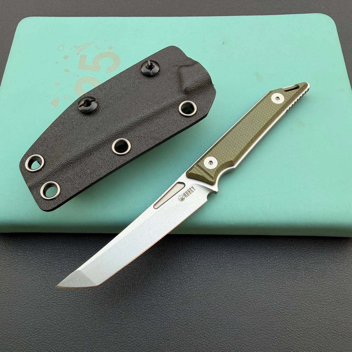 KU KNIVES KU430E Goliath Fixed Green  Fixed  Knife