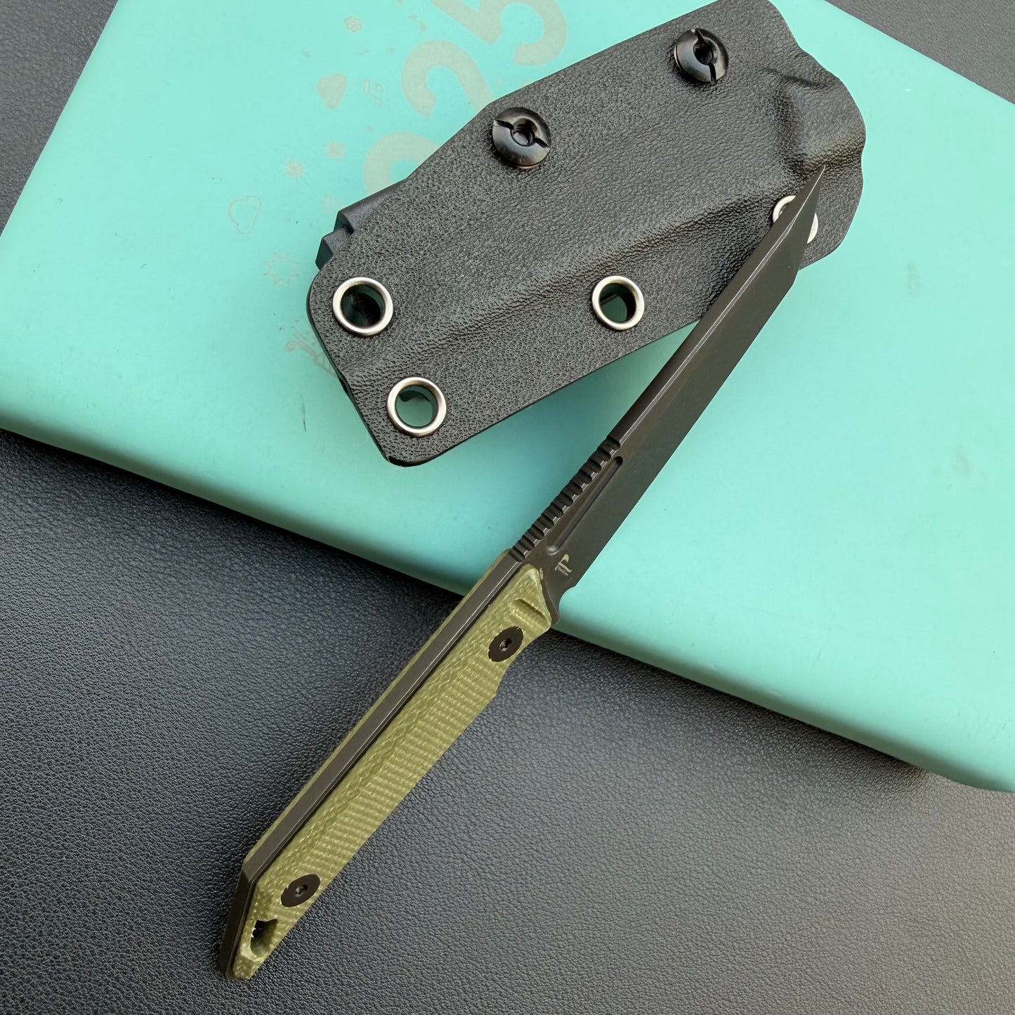 KUBEY KU430F Goliath Fixed Black Green  Fixed  Knife
