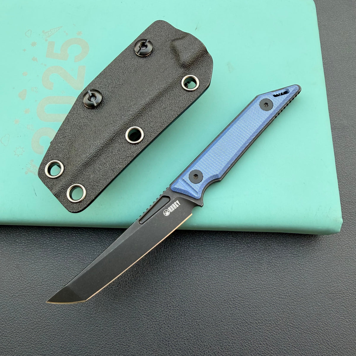 KU KNIVES KU430D Goliath Fixed Black Denim  Fixed  Knife