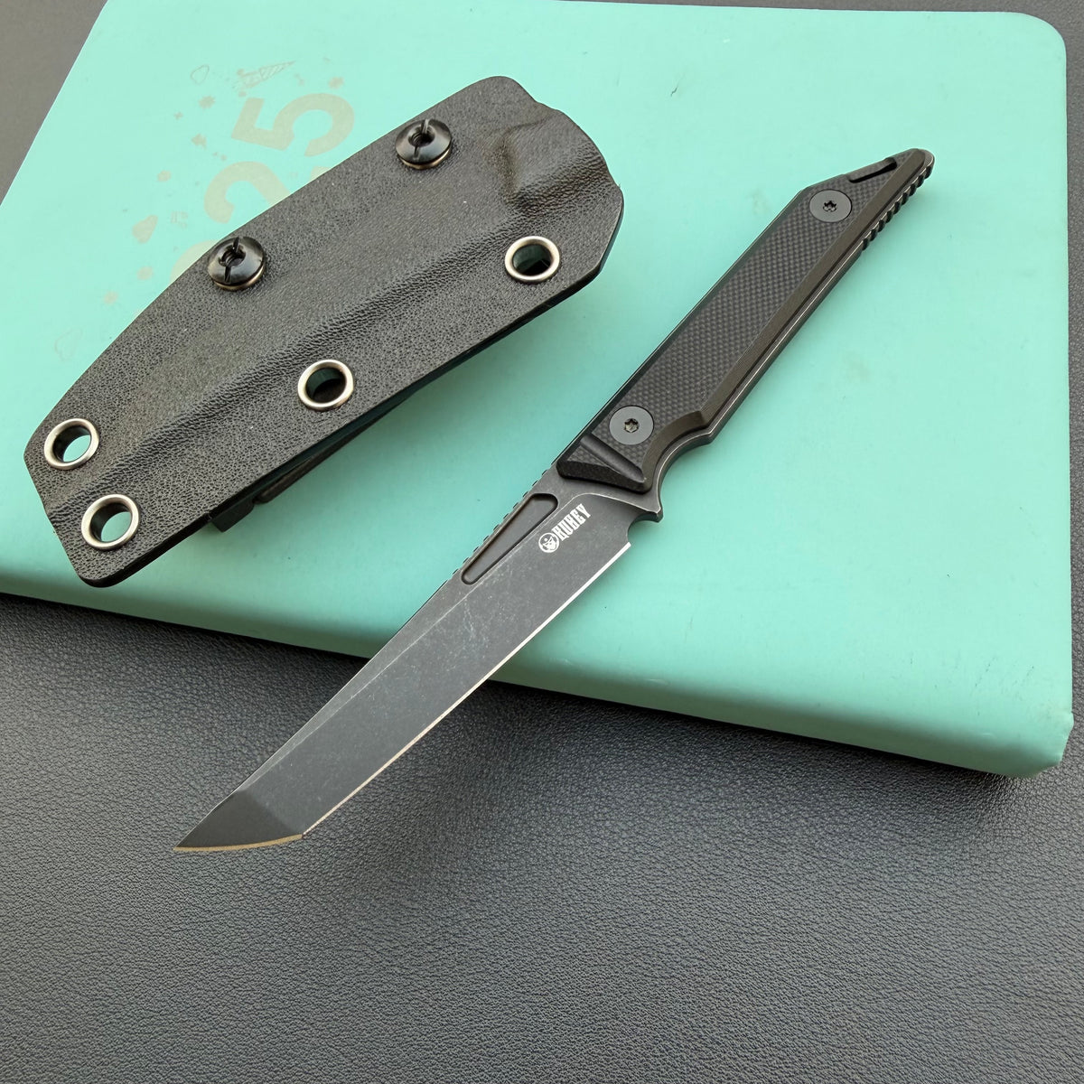 KU KNIVES KU430B Goliath Fixed Blade Blackout  Fixed  Knife