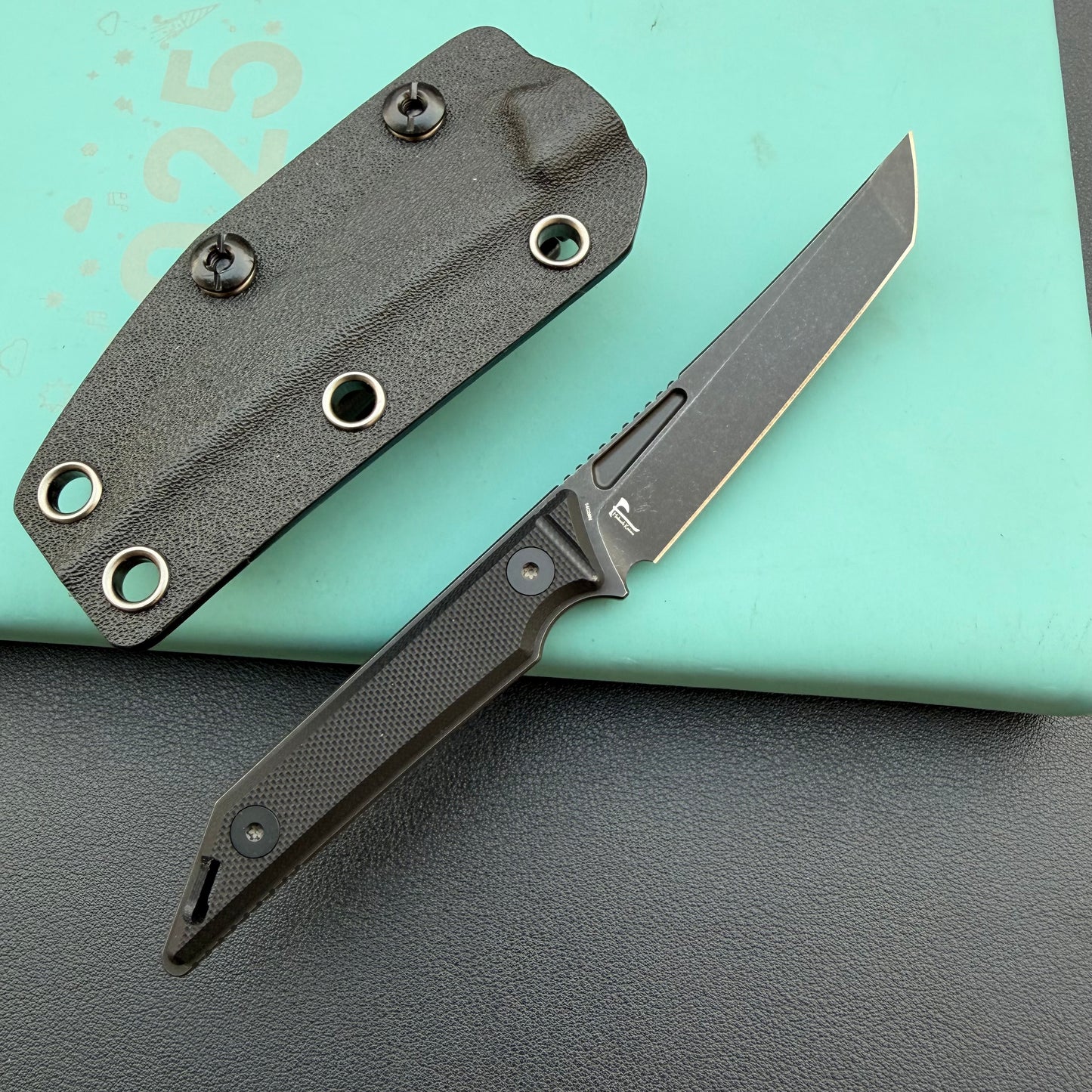 KUBEY KU430B Goliath Fixed Blade Blackout  Fixed  Knife
